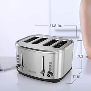 4-Slice Stainless Steel Extra-Wide Slot Toaster with Crumb Tray