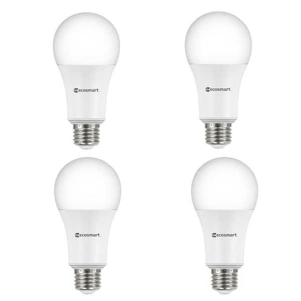 EcoSmart 100-Watt Equivalent A19 LED Non-Dimmable LED Light Bulb, Soft White (4-Pack)