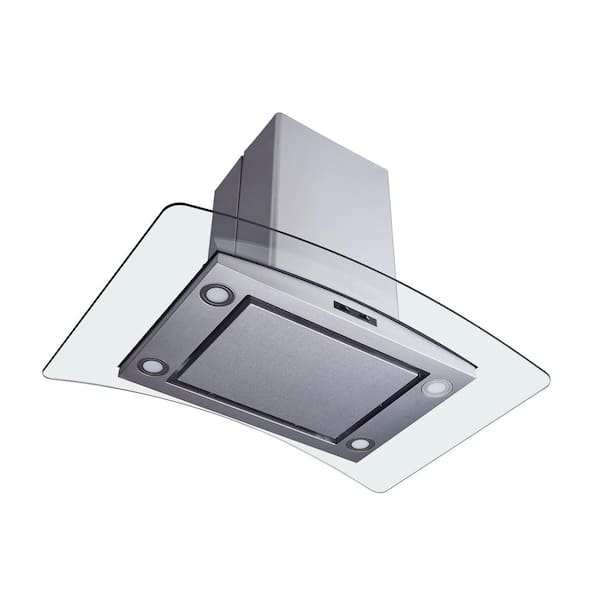 Winflo 1003143427 30 in. Convertible Island Range Hood in Stainless Steel and Glass with Mesh Filter, Panel and Carbon Filters - 3