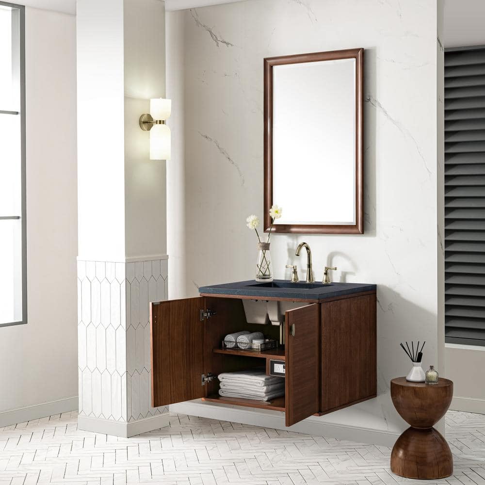 Amberly 30" Walnut Single Bathroom Vanity Base