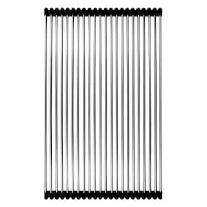 12-7/8 in. X 20-1/2 in. Rolling Grid for Kitchen Sinks in Stainless Steel and Black