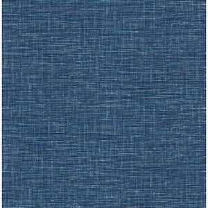Exhale Denim Faux Grasscloth Paper Strippable Roll Wallpaper (Covers 56.4 sq. ft.)