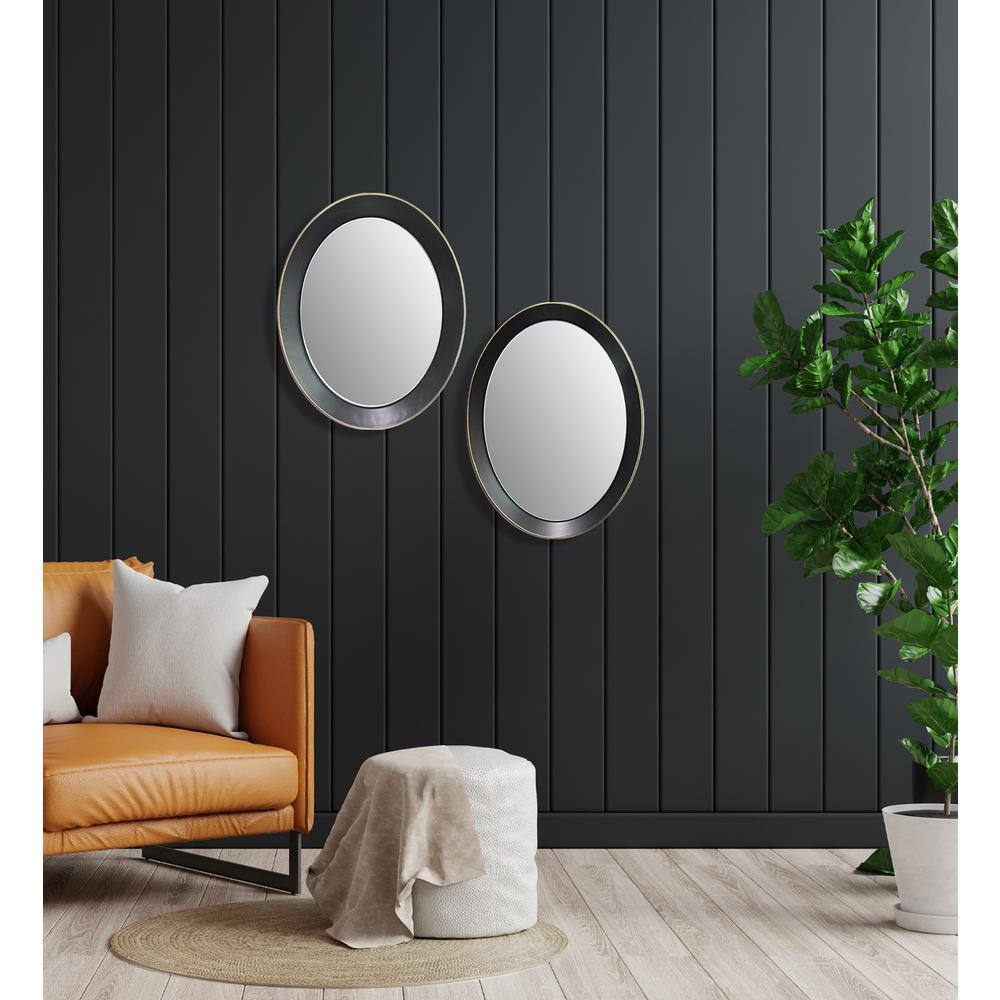 Porchella 16.5" x 13" Metal Oval Decorative Wall Mirror