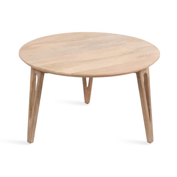 Kate and Laurel Kershaw 30 in. Natural Round Solid Wood Coffee Table