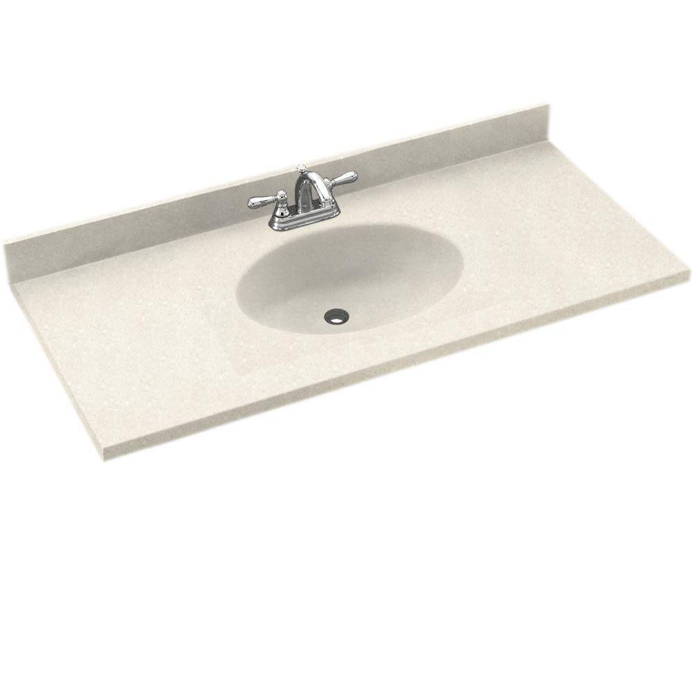Swan Chesapeake 31 In W X 225 In D Solid Surface Vanity Top With Sink In Bisque Ch1b2231 018 The Home Depot