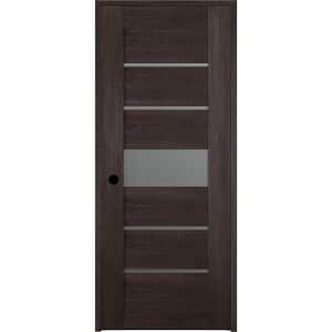 Vona 07-06 18 in. x 84 in. Left-Hand Frosted Glass Solid Composite Core Veralinga Oak Wood Single Prehung Interior Door