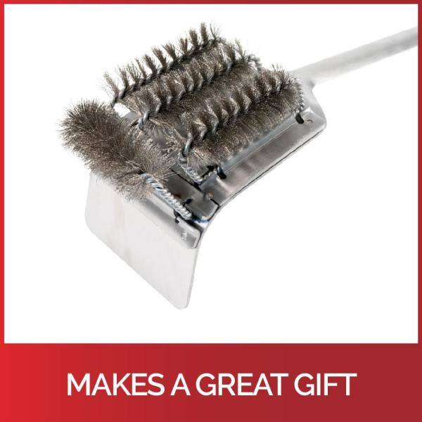 Extra-Long Stainless Steel Grill Brush and Coal Rake