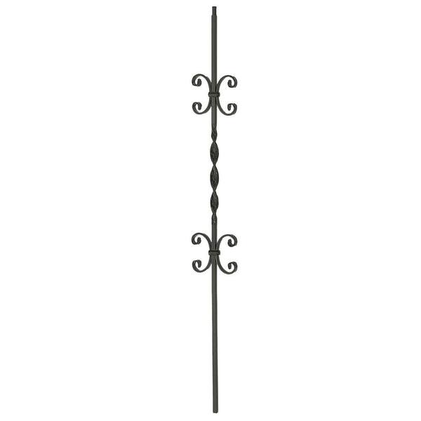 arteferro 44 in. x 1/2 in. Smooth Bar Single Ribbon Twist Metal Midnight Bronze Stair Baluster