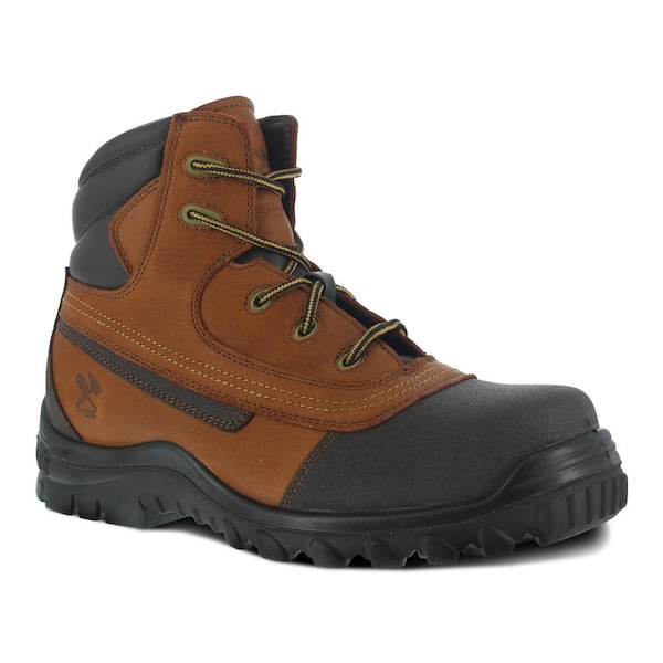 IRON AGE Men's Backstop Water Resistant 6 in. Work Boot - Steel Toe - Brown Size 9(W)