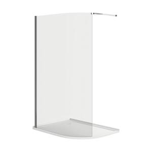 Olisa 35.43 in. L x 47.24 in. W x 77.8 in. H Corner Shower Kit Fixed Framed Shower Door Center Drain Shower Pan