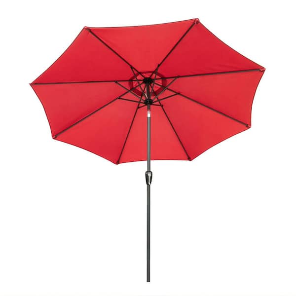 Wateday Outdoor 8.5 ft. Metal Market Tilt Patio Umbrella in Red