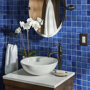 Exuma Cobalt 11.81 in. x 11.81 in. Polished Glass Wall Mosaic Tile (0.97 sq. ft./Each)