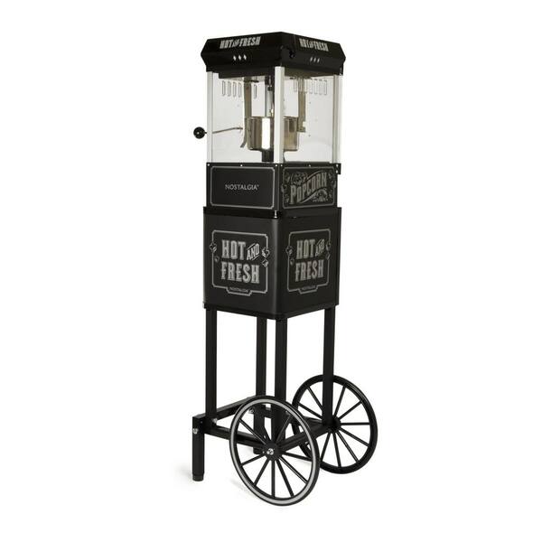 Nostalgia Nkpcrt25bk 45 In. Black Popcorn Machine Cart - 2.5 Oz. Kettle 