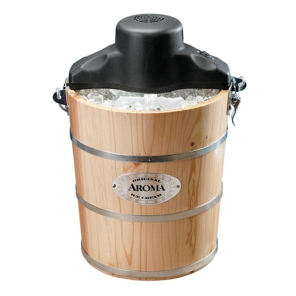 AROMA 4 qt. Wood Barrel Ice Cream Maker