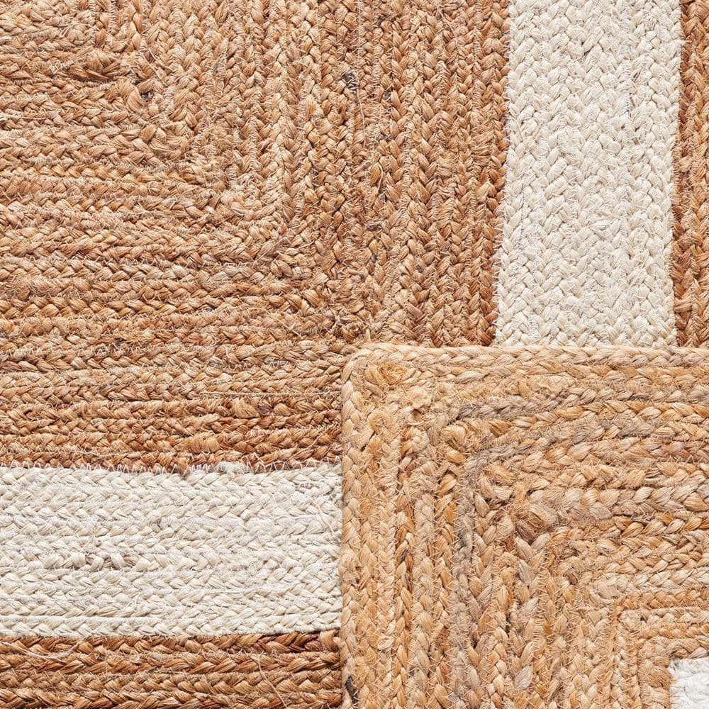 Ivory Flat Woven Handmade Cotton Square Rug