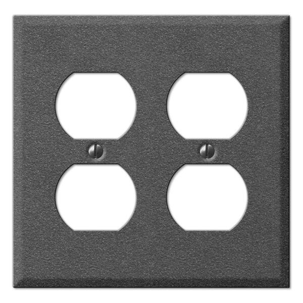 Creative Accents Pewter 2-Gang Duplex Outlet Wall Plate