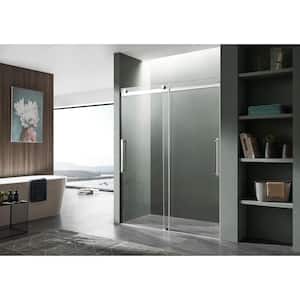 Stellar 60 in. W x 76 in. H Sliding Frameless Shower Door in Chrome with Clear Glass