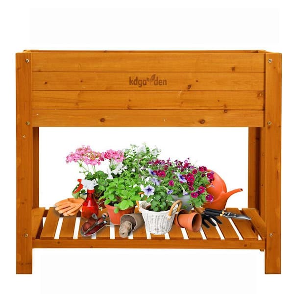 Cedar Wood Raised Garden Bed Outdoor U-Shaped Planter Box