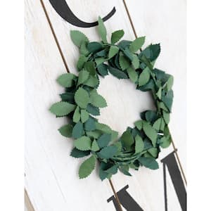 Indoor Welcome with Green Wreath Wood Wall Decorative Sign