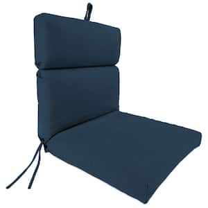 Sunbrella 22" x 44" Spectrum Indigo Navy Solid Rectangular French Edge Outdoor Chair Cushion