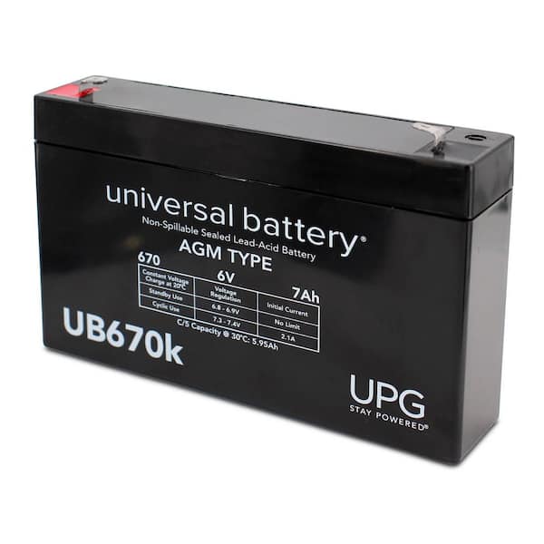 UPG 6-Volt 7 Ah F1 Sealed Lead Acid (SLA) AGM Rechargeable Battery