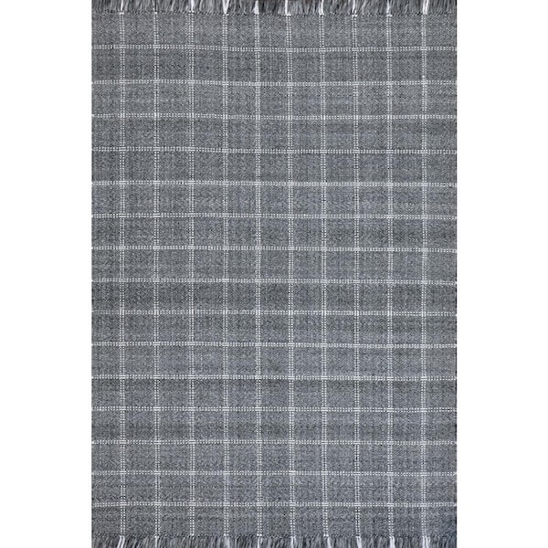 Titus 8 ft. X 10 ft. Grey/Ivory Geometric Indoor Area Rug