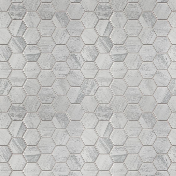 Cassis 2 in. Hex White 11 in. x 13 in. Porcelain Floor and Wall Mosaic Tile (10.0 sq. ft. /Case)