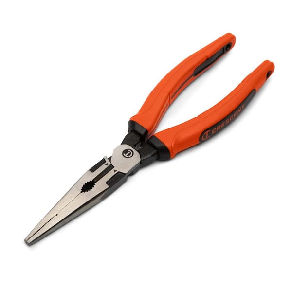 Crescent - 8 in. Z2 High Leverage Long Nose Pliers with Dual Material Grips