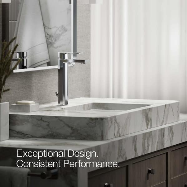 KOHLER Parallel Tall Single-Handle Single Hole Bathroom Faucet in Polished Chrome