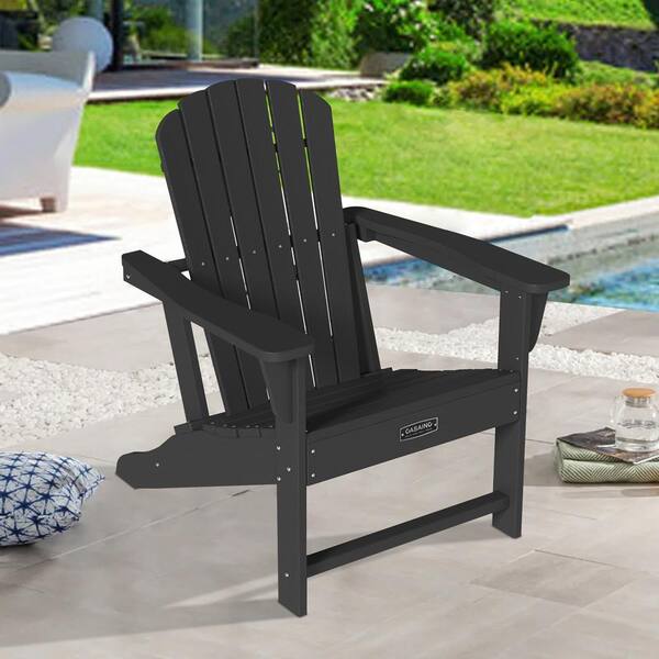 ビビ Siavonce Black HDPE Composite Adirondack Chair ZX-101BC - The Home
