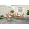 Hampton Bay Windy Hill 5-Piece Acacia Wood Outdoor Dining Set with CushionGuard Almond Biscotti Cushions FRN-387545-1