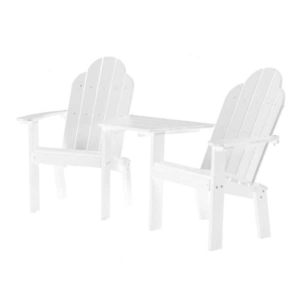 WILDRIDGE Classic White Plastic Outdoor Deck Chair Tete-A-Tete LCC-229 ...