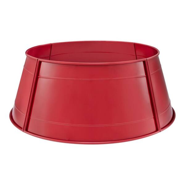 Home Accents Holiday 26 in Red Metal Christmas Tree Collar