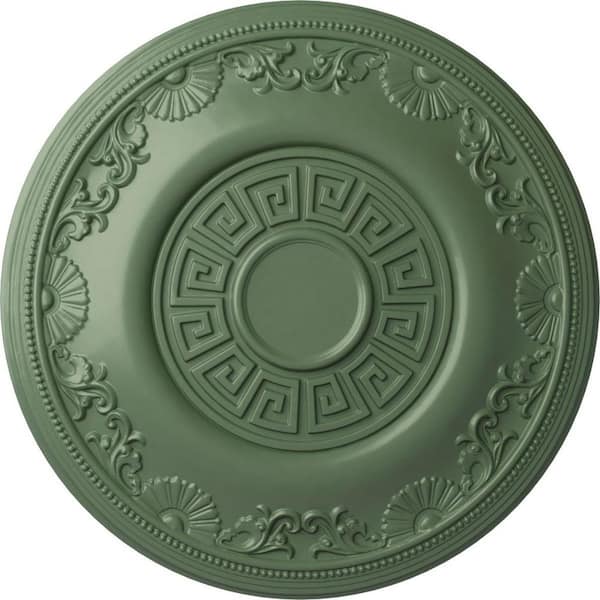 Ekena Millwork 25-7/8" x 2-1/4" Nestor Urethane Ceiling (Fits Canopies up to 5"), Hand-Painted Athenian Green