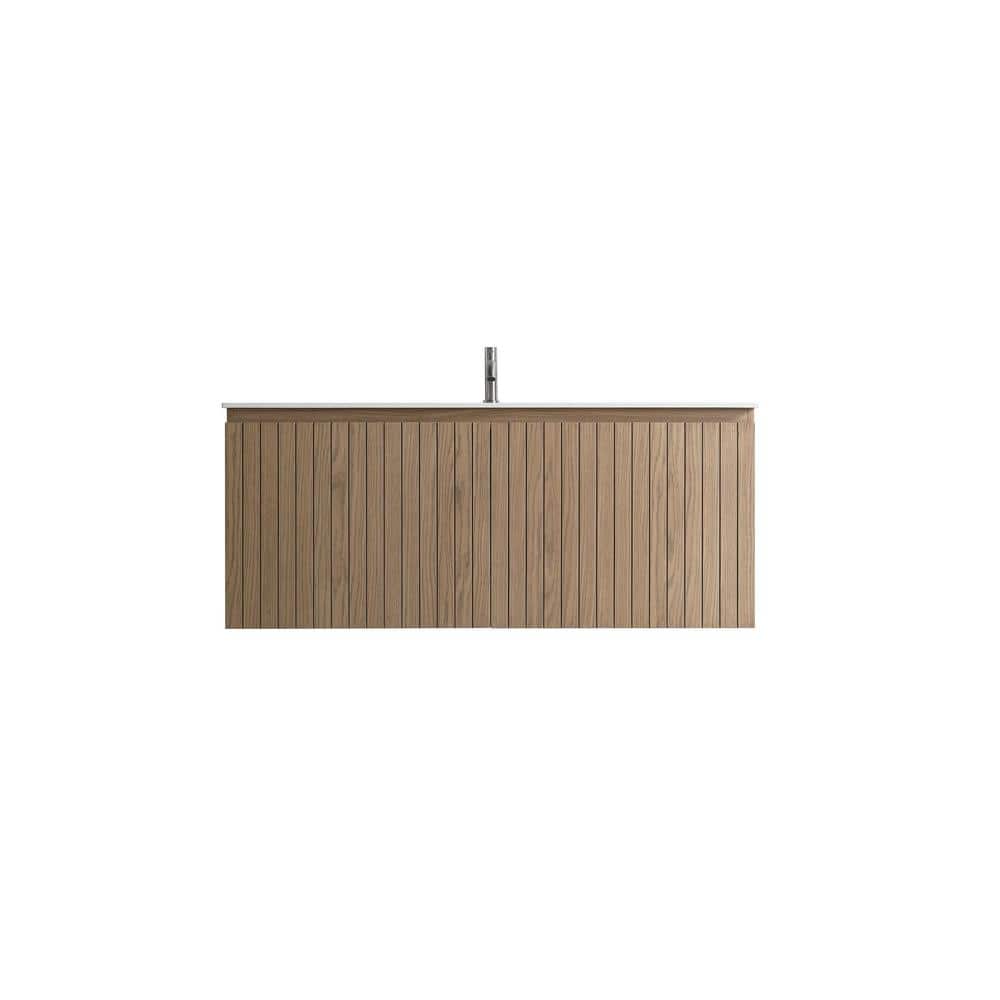 VSE 48in. W x 19.75in. D x 20in. H Single Sink Wall Mount Bath Vanity in Br