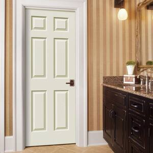 28 in. x 80 in. Colonist Vanilla Painted Left-Hand Smooth Solid Core Molded Composite MDF Single Prehung Interior Door