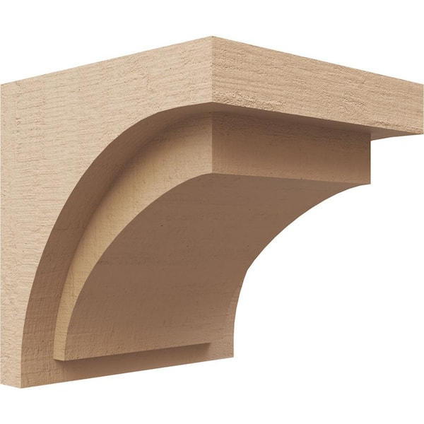 Ekena Millwork 8 in. x 8 in. x 8 in. Series 1 Wide Rivera Rough Cedar Woodgrain Timberthane Polyurethane Corbel, Primed Tan