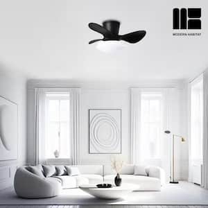 SilentSpin 24 in. Smart Indoor Black Ceiling Fan with LED Light Bulb and Remote Control