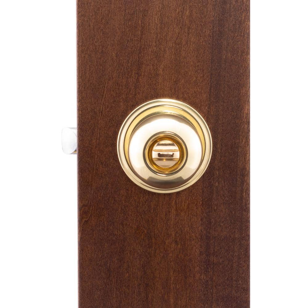 Polished Brass Privacy Bed/Bath Door Knob with Nickel Plated Bolt