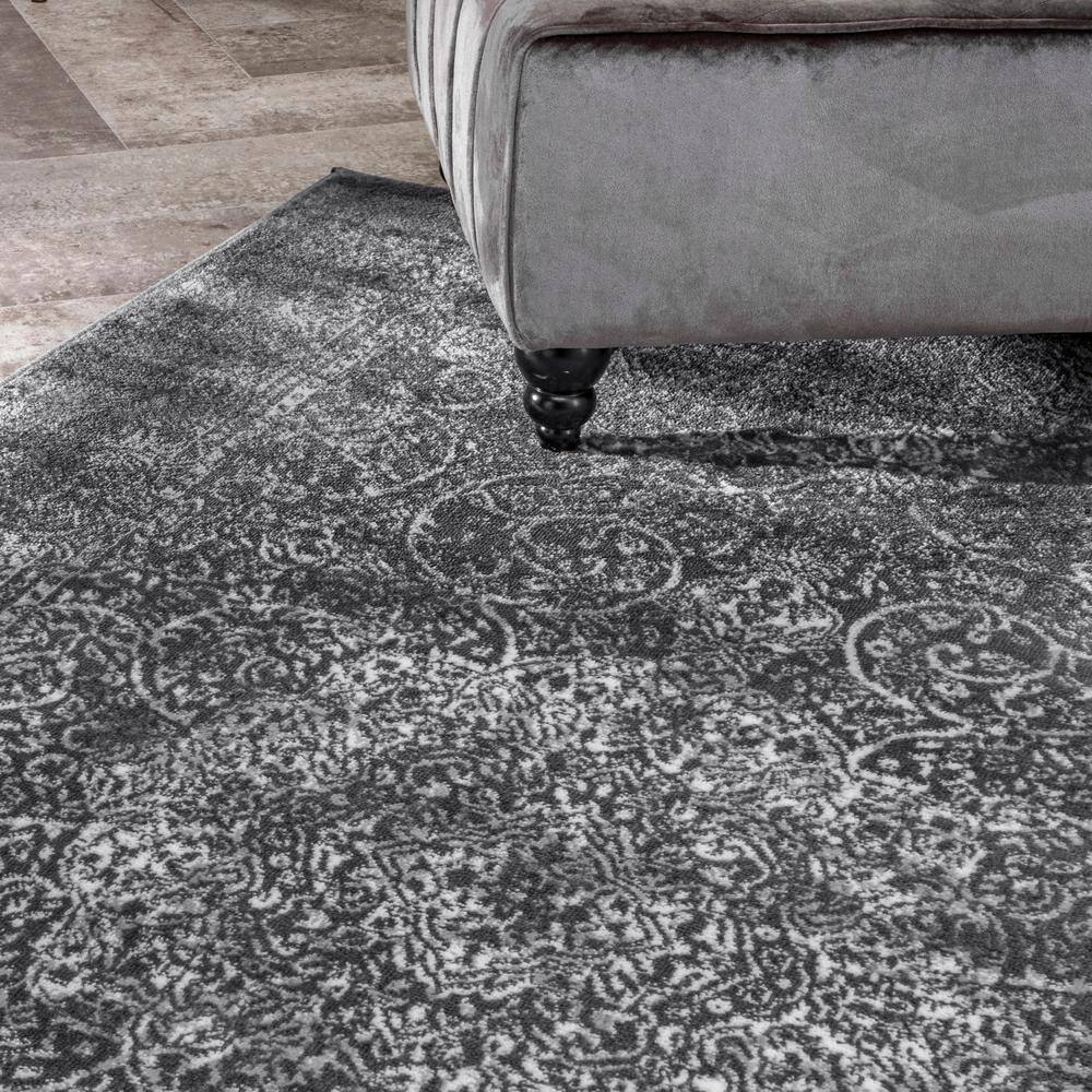 Delores Dark Gray Synthetic Persian Area Rug