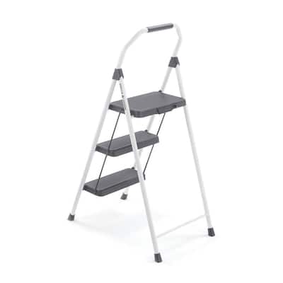 3-Step Compact Steel Step Stool with 225 lb. Load Capacity Type II Duty Rating
