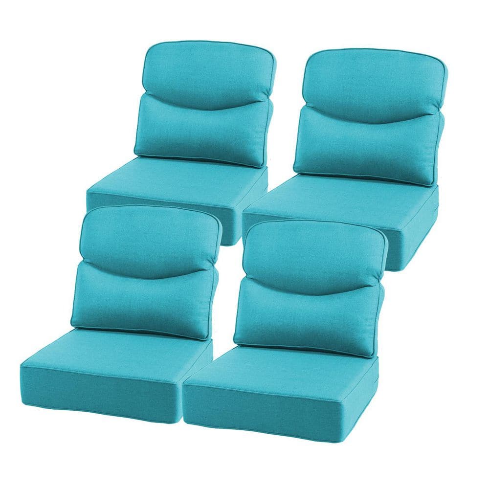 22 in. x 24 in. x 6 in. 8-Piece Olefin Deep Thick Seating Outdoor Lounge Chair Sofa Replacement Cushion in Light Blue price history on PriceWatchPro
