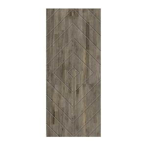 36 in. x 80 in. Hollow Core Weather Gray-Stained Pine Wood Interior Door Slab