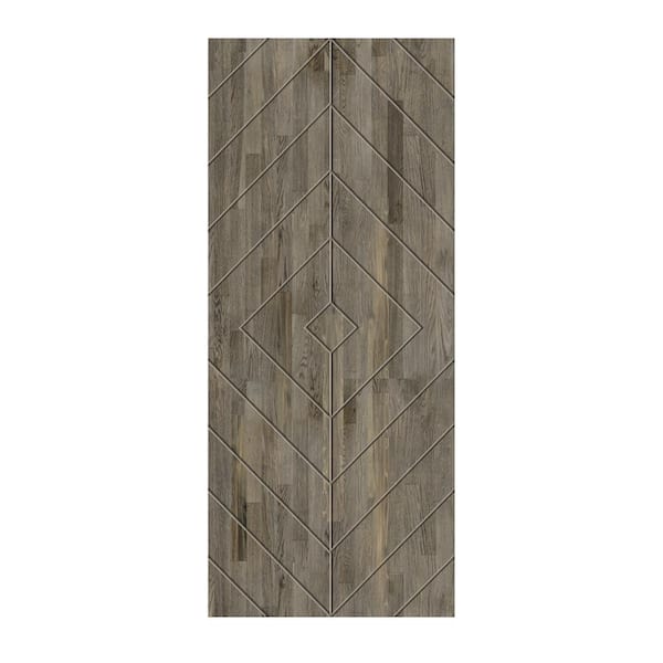 CALHOME 42 in. x 96 in. Hollow Core Weather Gray-Stained Pine Wood Interior Door Slab