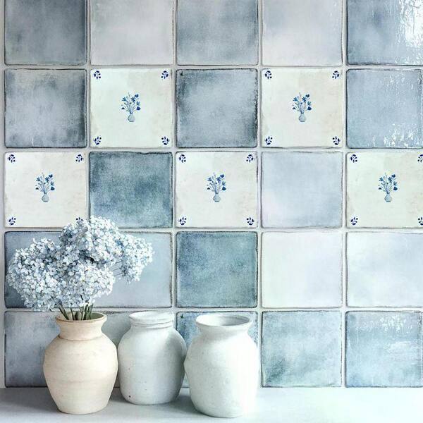 MI ALMA Blue D91 7 in. x 7 in. Vinyl Peel and Stick Tile (24 Tiles