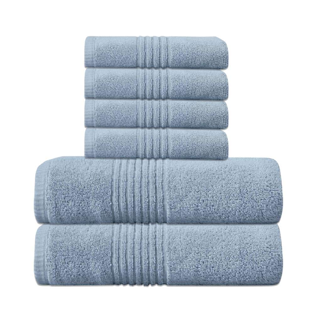 Home Weavers Hazel 500GSM 100% Cotton Zero Twist Super Absorbent Bath Towel Set, 16x24 (4), 27x54 (2), Blue price history on PriceWatchPro