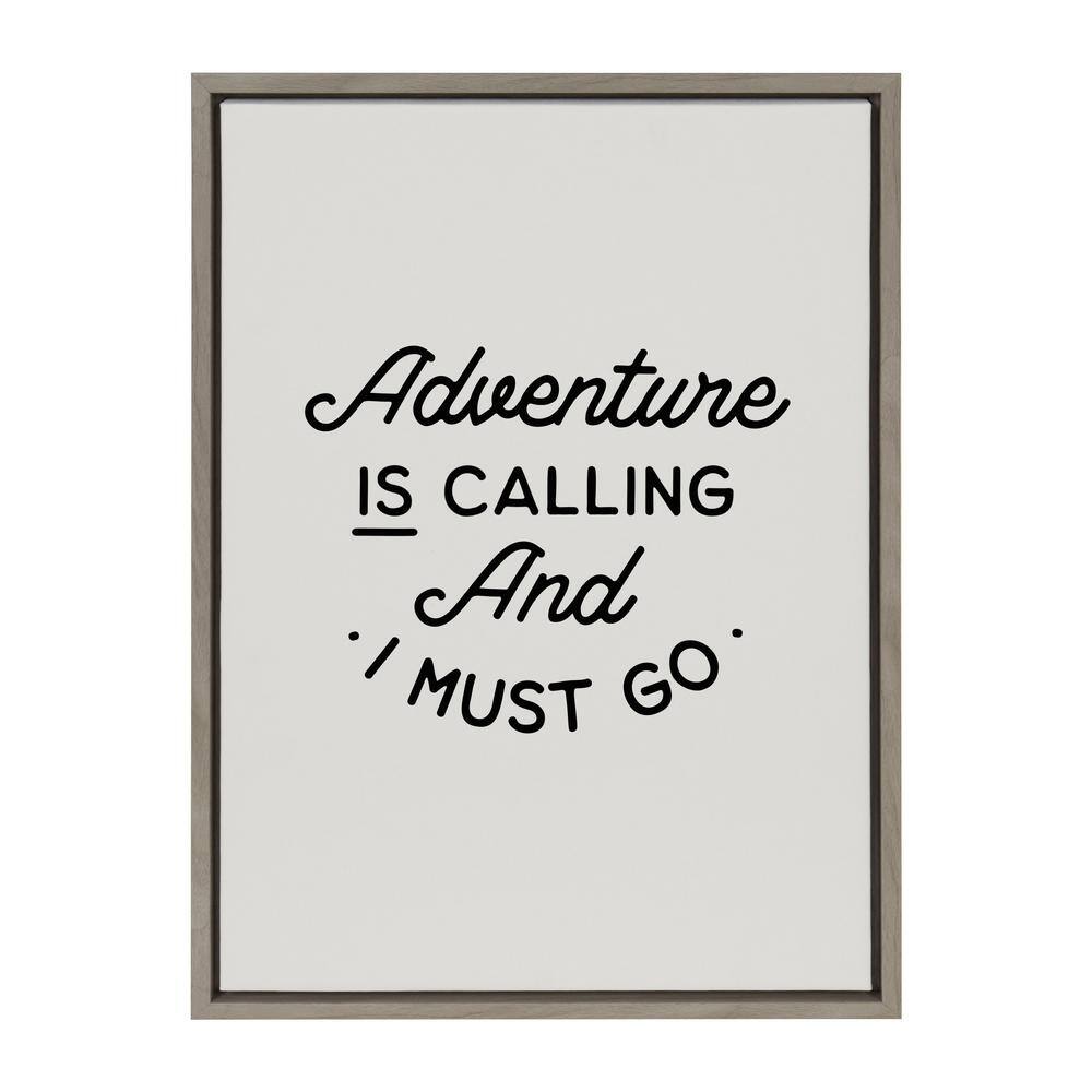 Adventure is Calling Black and White Canvas Motivational Print