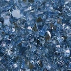 Celestial Fire Glass 1/4 in. 10 lbs. Neptune Blue Reflective Tempered ...