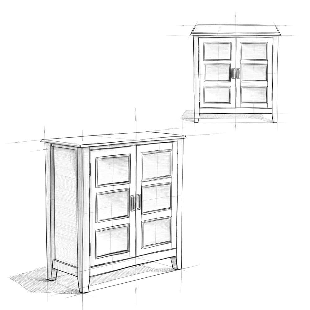 Burlington Transitional Mahogany Brown Low Storage Cabinet with Adjustable Shelving