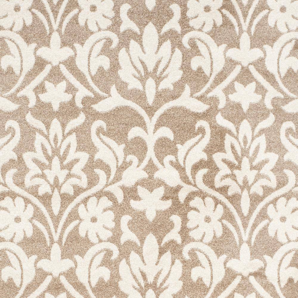 Wheat and Beige Floral Synthetic 9' x 12' Area Rug